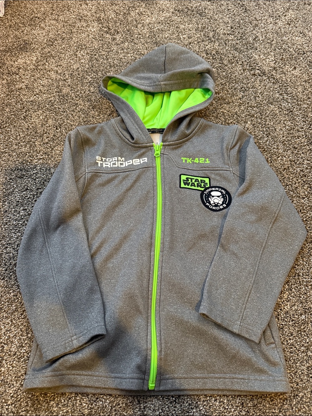 Star Wars Gray & Neon Green Stormtrooper Hoodie - Kids